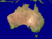 Australia Satellite + Borders 1600x1200